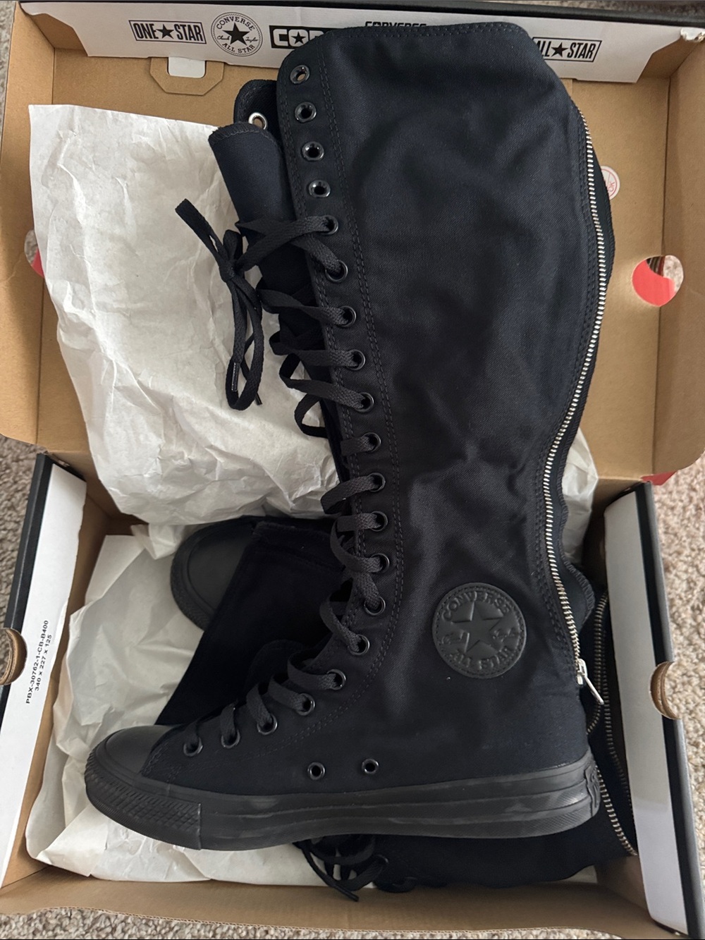 Converse Black High-Top Lace-Up Side-Zip Women's Boots